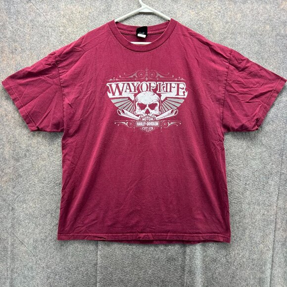Harley-Davidson Other - Vintage Harley Davidson Shirt Mens 2XL BurgundyCrewneck Florida Y2K Way of Fire